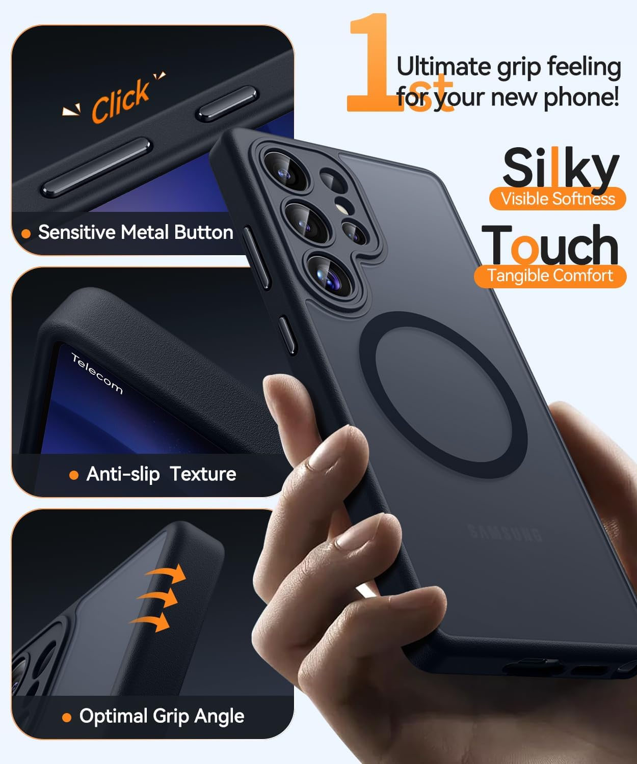 Thumbnail 4 de CANSHN Custodia Magnetica per Samsung Galaxy S23 Ultra 6.8" - Protezione Fotocamera Totale, Translucida Opaca