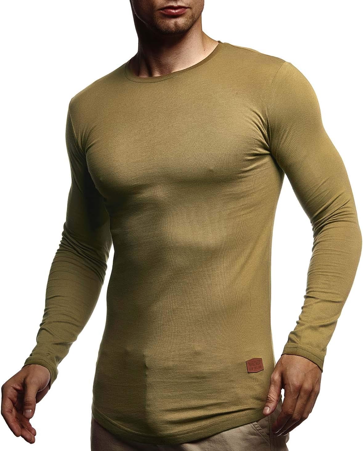 Detalle 2 de Leif Nelson LN8394 : t-shirt basique à manches longues col rond homme
