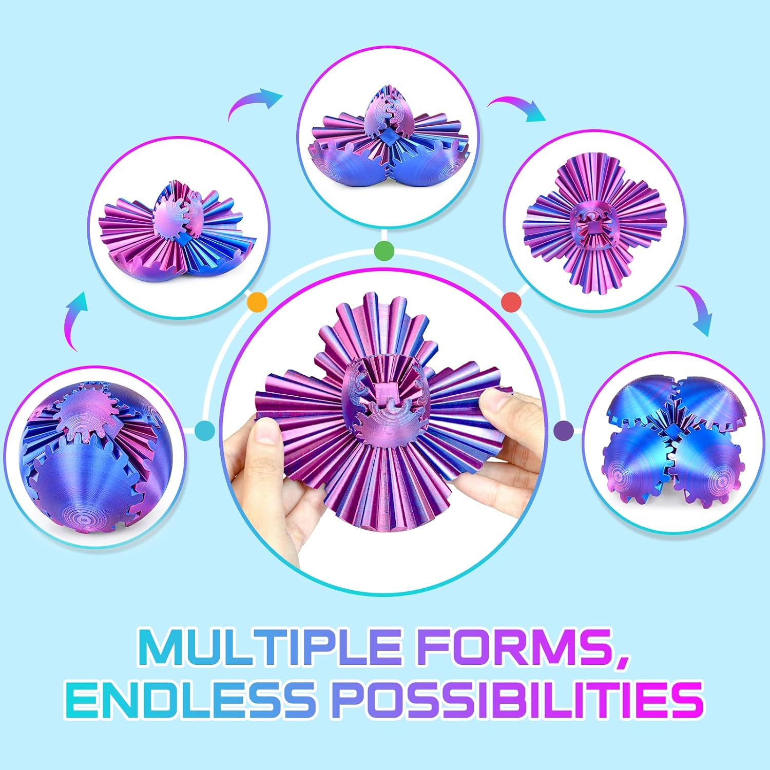 Thumbnail 4 de Gear Ball fidget spinner 2.5 inch purple