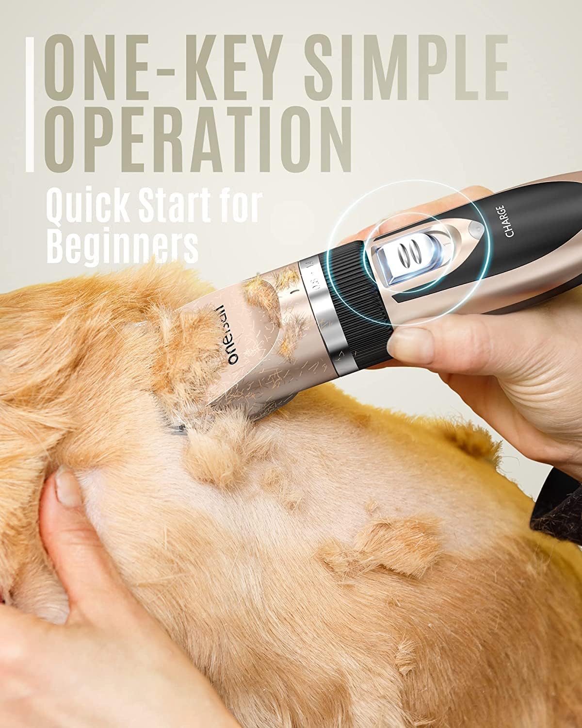 Detalle 2 de Oneisall Tondeuse Professionnelle Poil Long – silencieuse et polyvalente pour chiens et chats