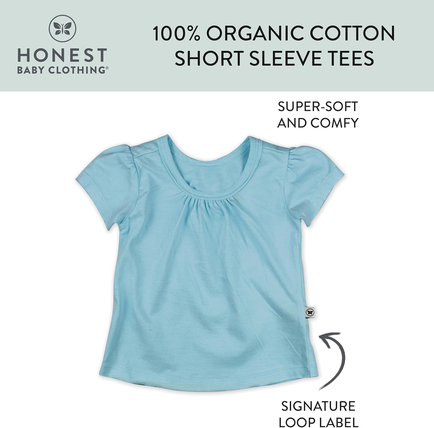 Detalle de Honest Baby Clothing B519E ベビーTシャツ 5枚組 100%オーガニックコットン ピンクオンブレ