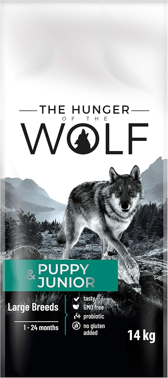 Detalle de The Hunger of the Wolf karma sucha dla szczeniąt dużych ras, kurczak, 14 kg