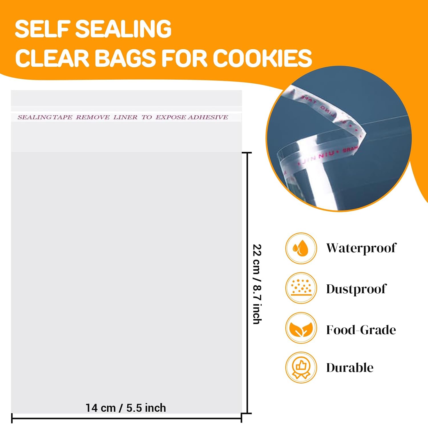Detalle de 24Pcs Cellophane Bags with Pull Bows (14 x 20 in) for Hampers and Gift Wrapping