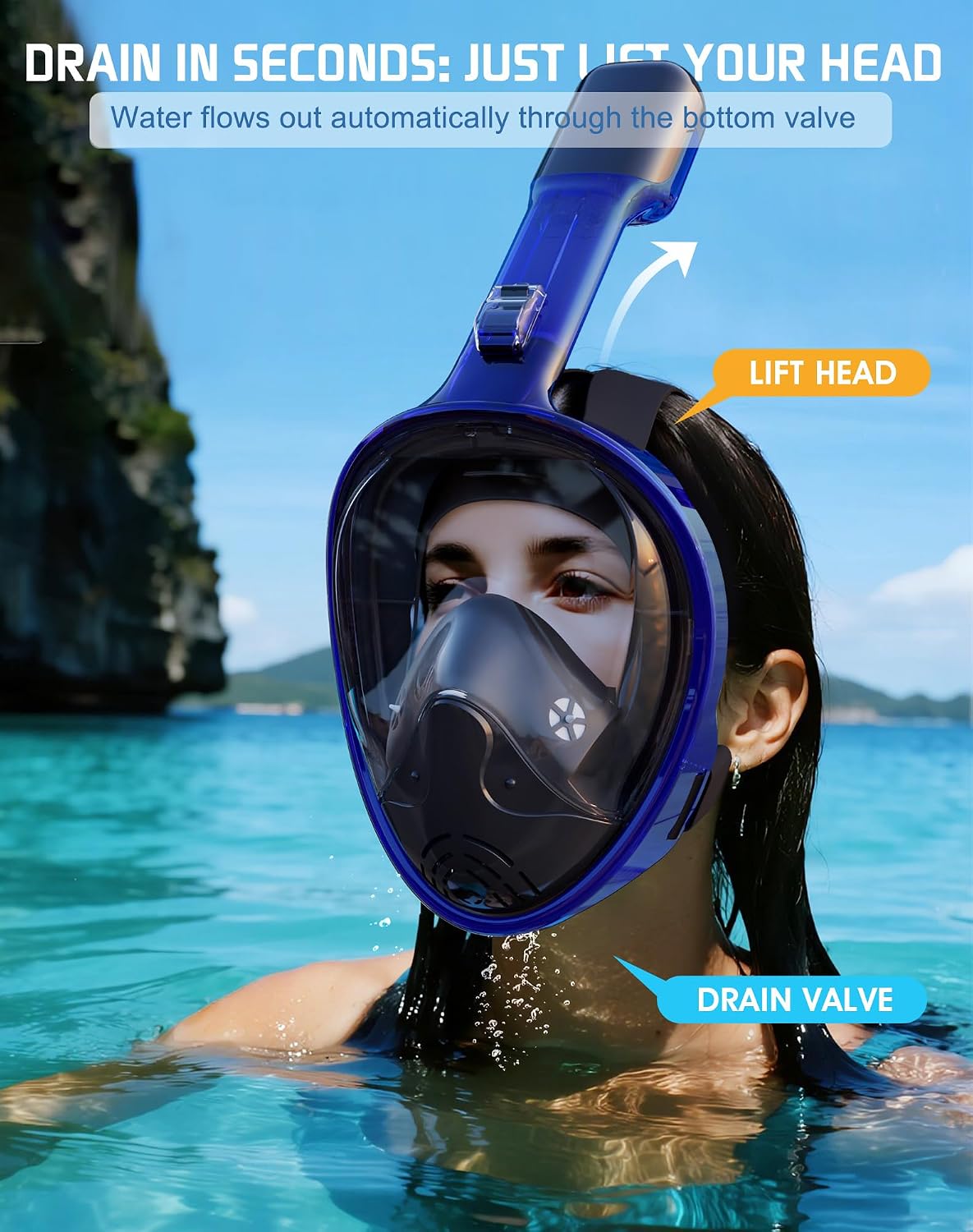 Detalle de Greatever Full-Face Snorkel Mask G1