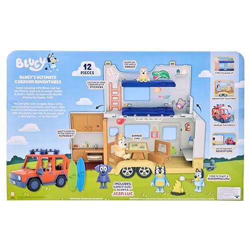 Thumbnail 2 de Bluey Aventuras en caravana, set de juego con todoterreno y figuras articuladas