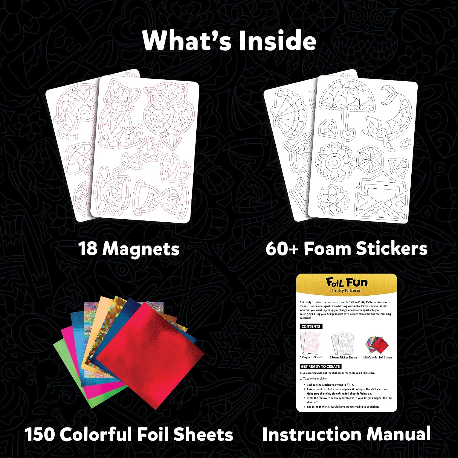 Detalle de Skillmatics Foil Fun Pretty Patterns 18 magnets