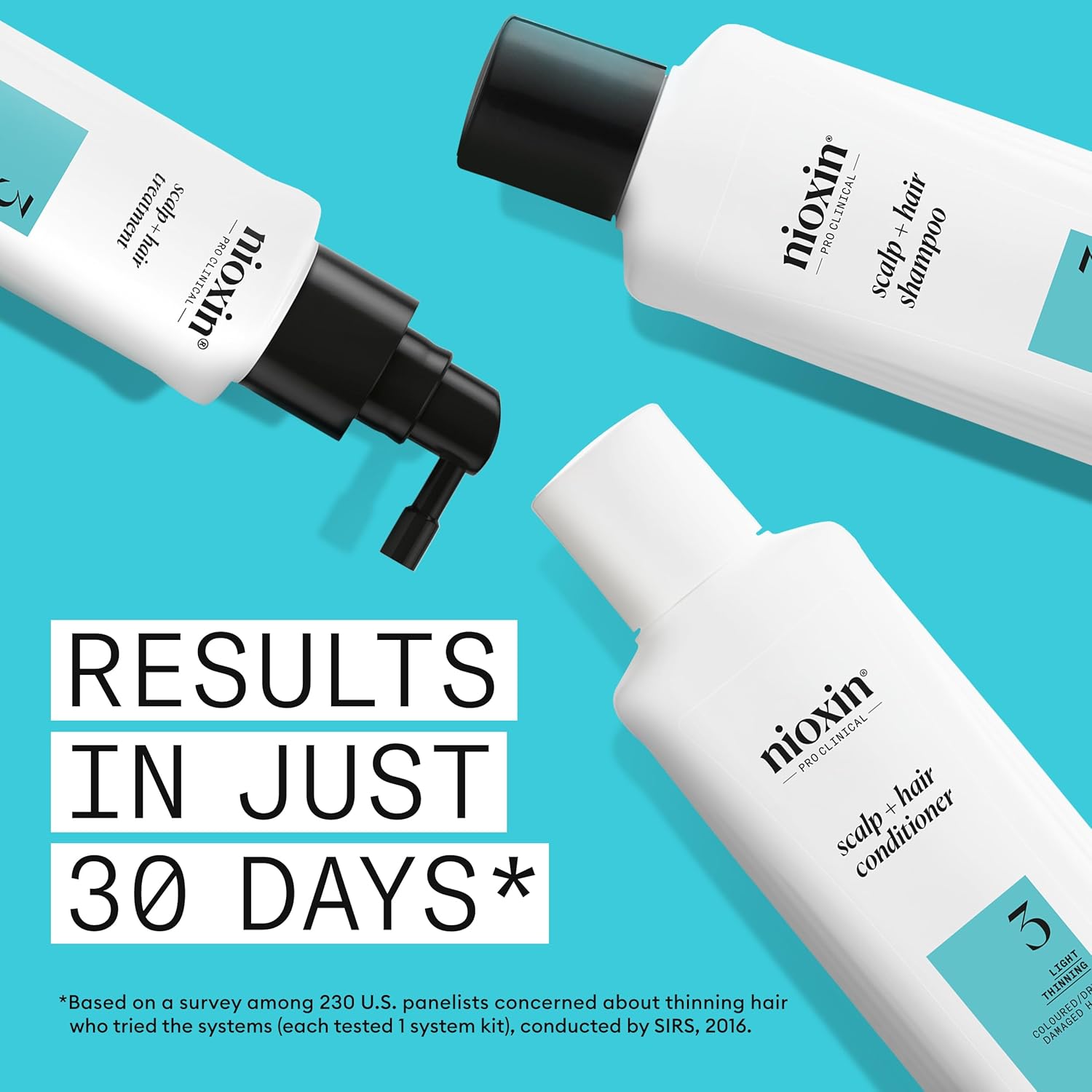 Thumbnail 1 de Nioxin System 3 Hair Thickening System for Damaged Hair (Light Thinning) with Biotin & Niacinamide – Shampoo, Conditioner, Serum