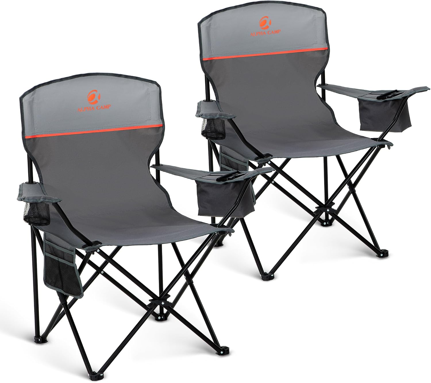 Detalle de LET'S CAMP Camping Chairs 2 Pack, Supports 120kg