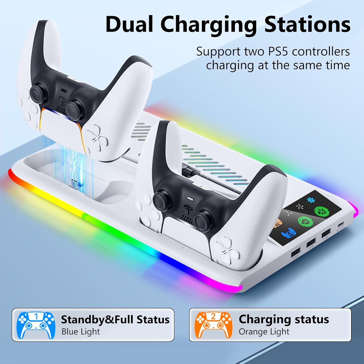 Thumbnail 5 de PS5 Stand Cooling Fan and Controller Charger Dock