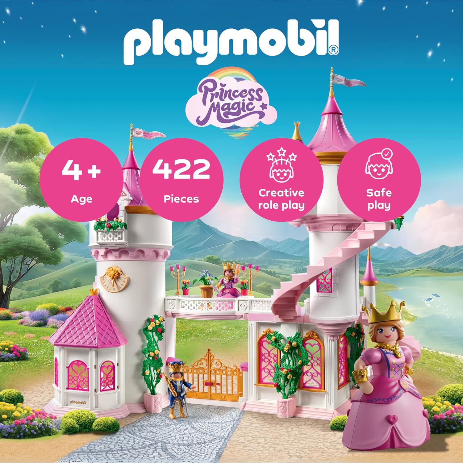 Detalle de PLAYMOBIL 71845 Princess Magic – zamek księżniczki z obrotową platformą taneczną