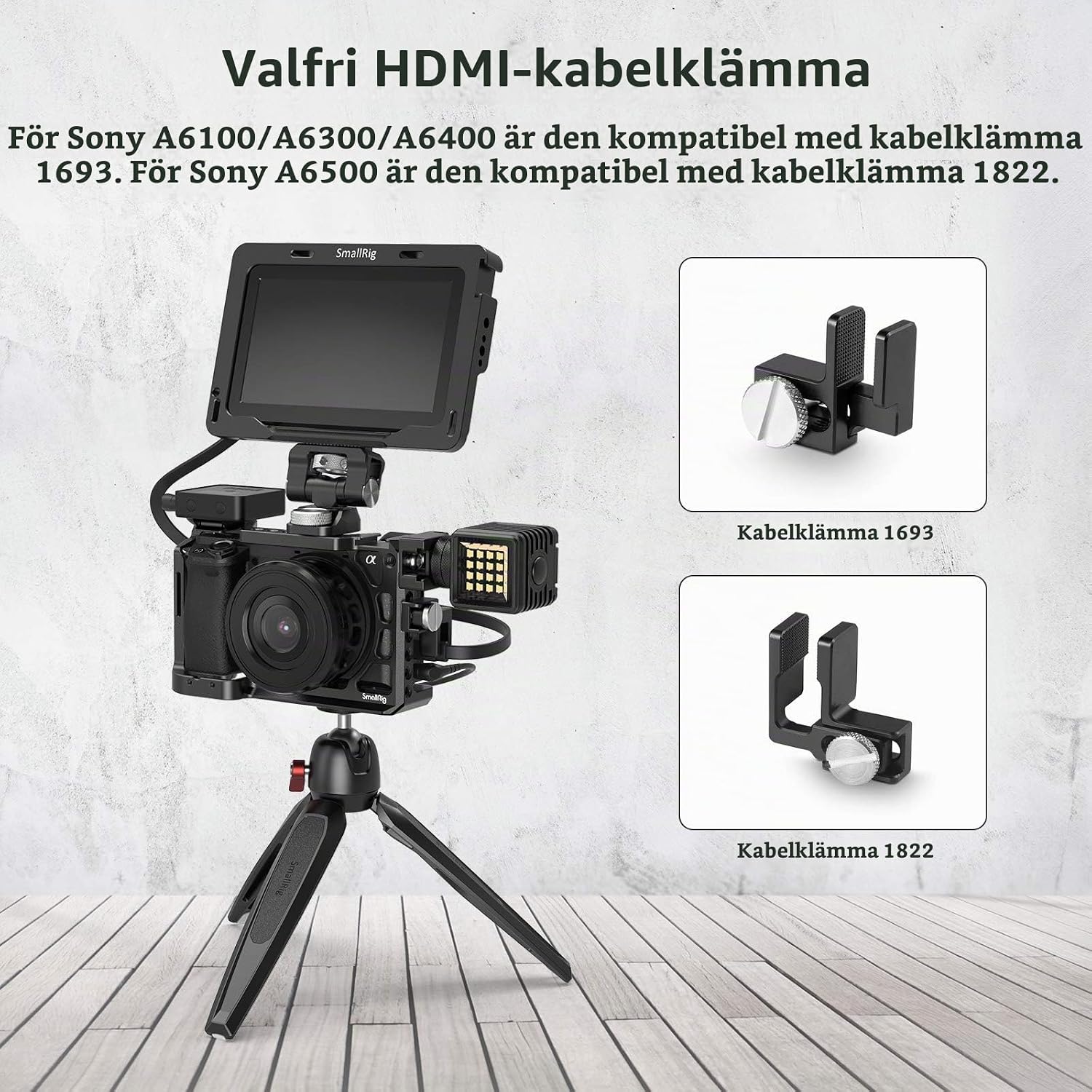 Thumbnail 3 de SMALLRIG CCS2310B kamerabur för Sony A6100/A6300/A6400/A6500 med Arca-platta