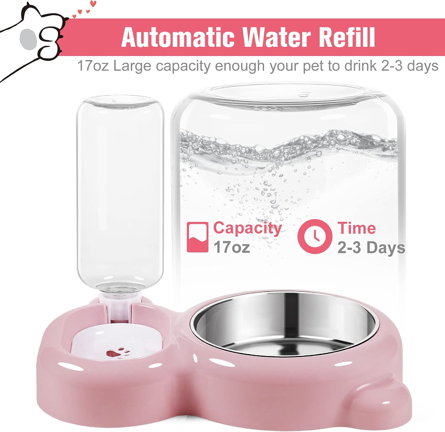 Detalle 2 de Pet Bowl Set with Stainless Steel Bowl