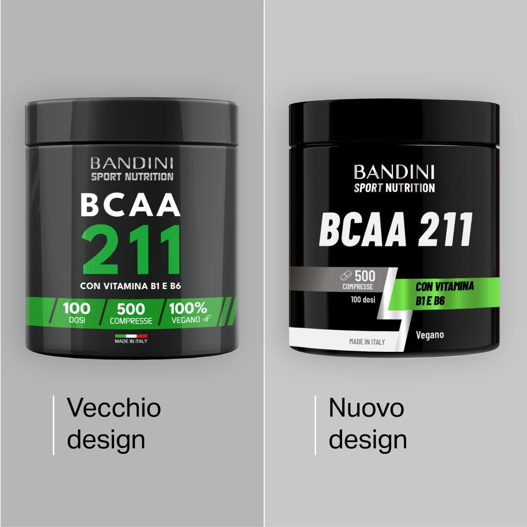 Detalle 2 de Bandini AMINOACIDI RAMIFICATI BCAA 211 con Vitamina B1 e B6 — 500 Compresse da 1050 mg per Recupero Muscolare (2:1:1) vegan