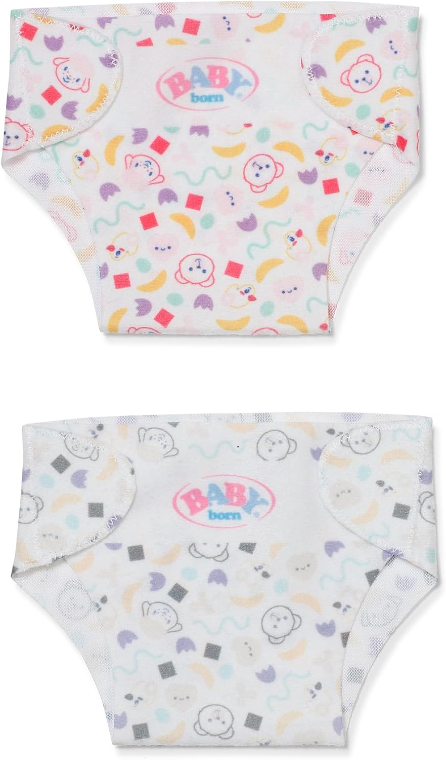 Detalle de BABY born 839867 – materiałowe pieluchy dla lalek 36 cm, 2 szt.