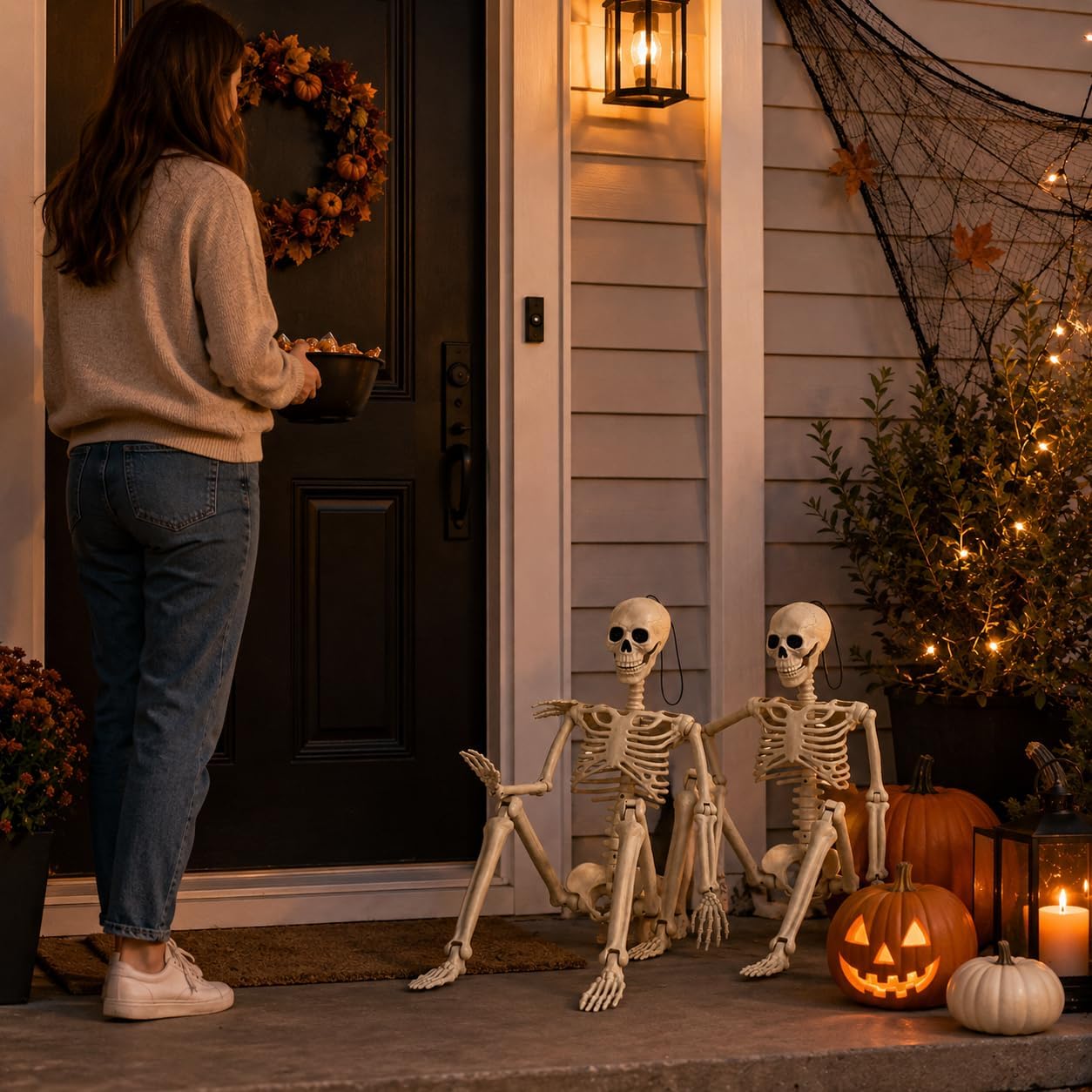 Detalle de HBSTK Pose-N-Stay 36-Inch Halloween Skeletons, 2-Pack with Posable Joints