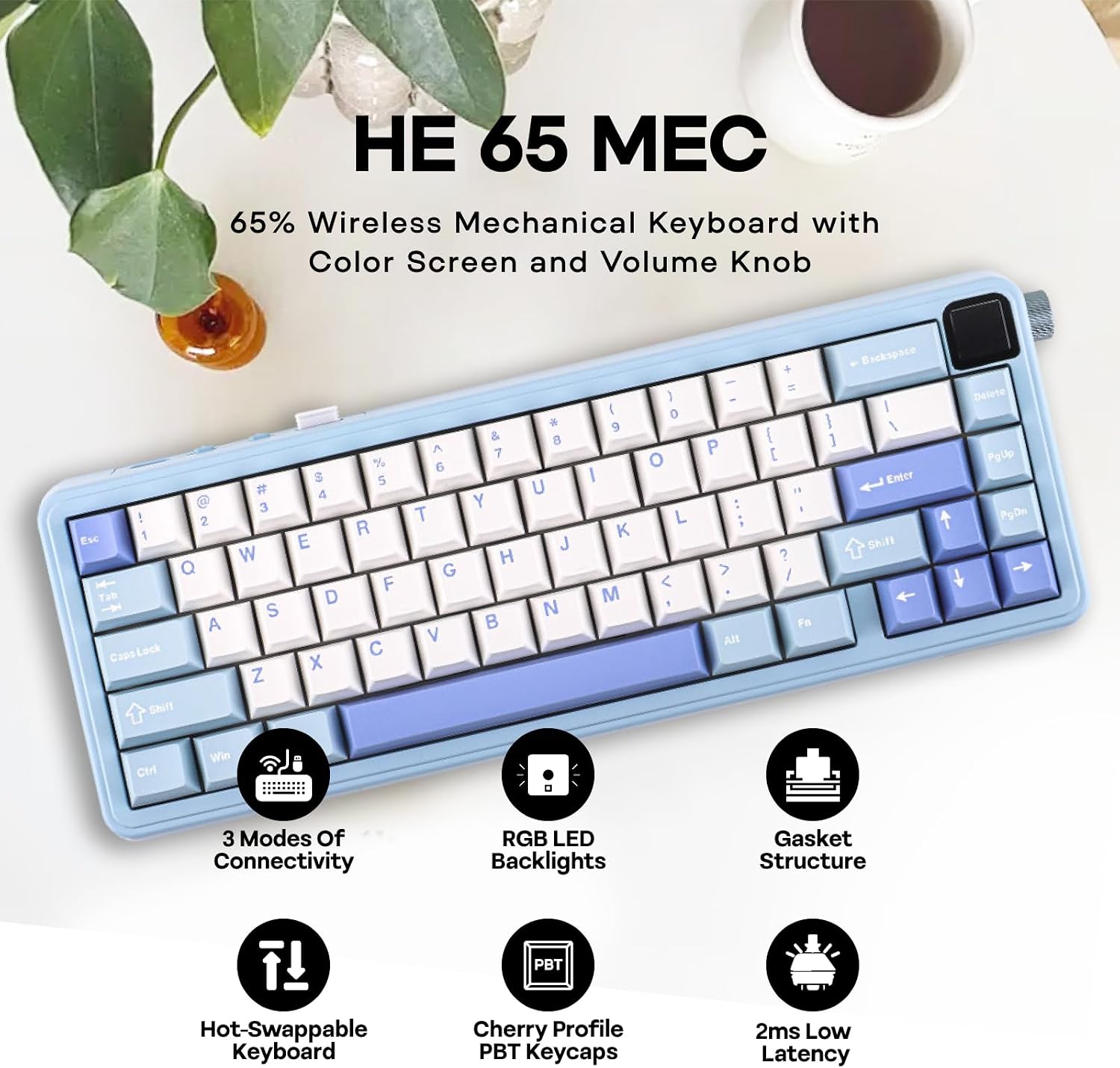 Detalle 2 de EPOMAKER HE65 MEC Wireless Keyboard