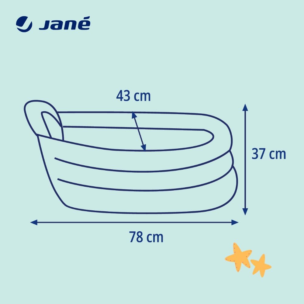 Detalle 2 de Jané Vaschetta Gonfiabile Bambino 3 Posizioni – 30L, dalla Nascita, con Separatore e Poggiatesta, Antiscivolo, Blu