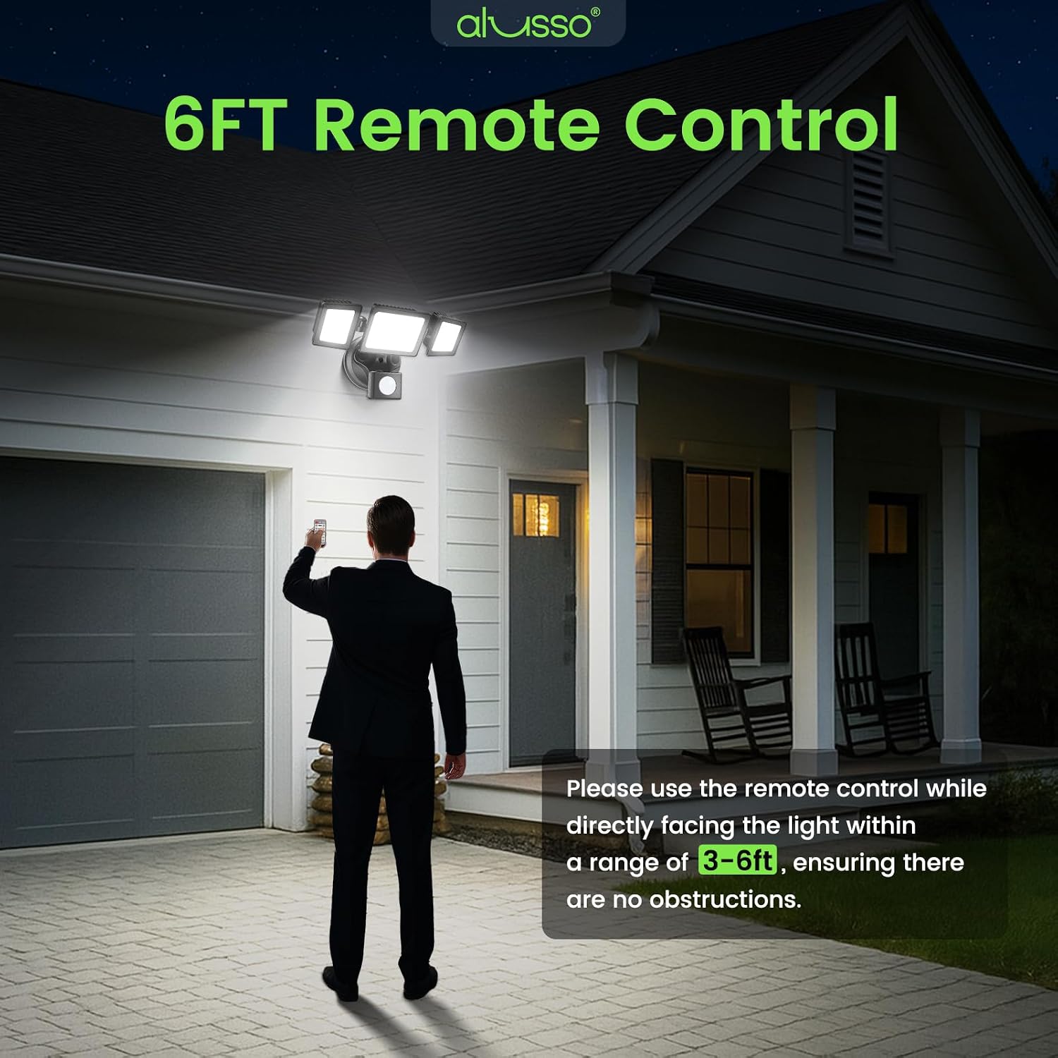 Detalle 1 de ALUSSO YDS-40W-BD4-1 Outdoor Motion Sensor Floodlight, 40W, Remote, 3 Modes