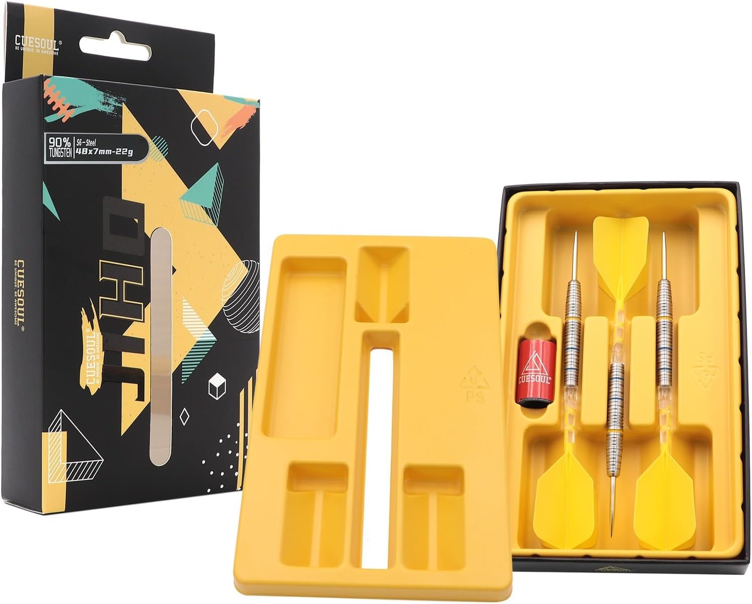 Detalle de CUESOUL JIHO S1-S8 Set di freccette 21g/22g/23g con punta in acciaio e volo ROST T19 (tungsteno 90%)