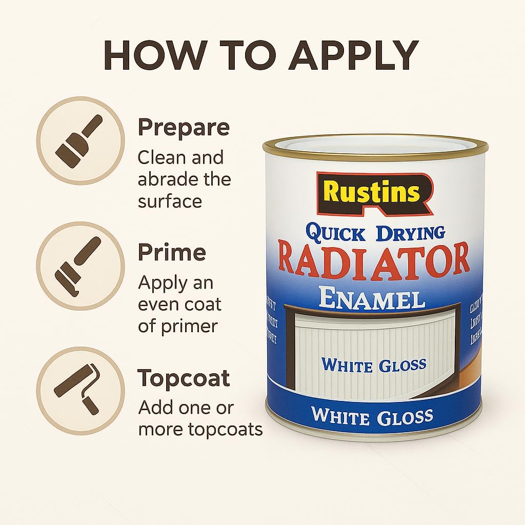 Thumbnail 3 de Rustins Radiator Enamel Gloss 1L
