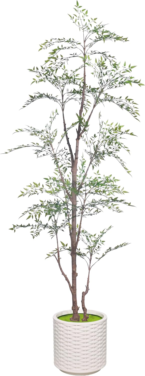 Detalle de ZKIODV Nandi-I21-Grün konstgjort prydnadsträd, 210 cm med gröna blad