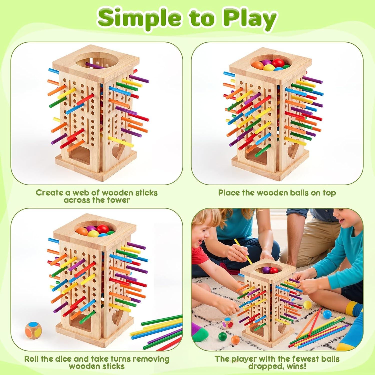 Detalle 1 de Montessori stick board game for 3-8