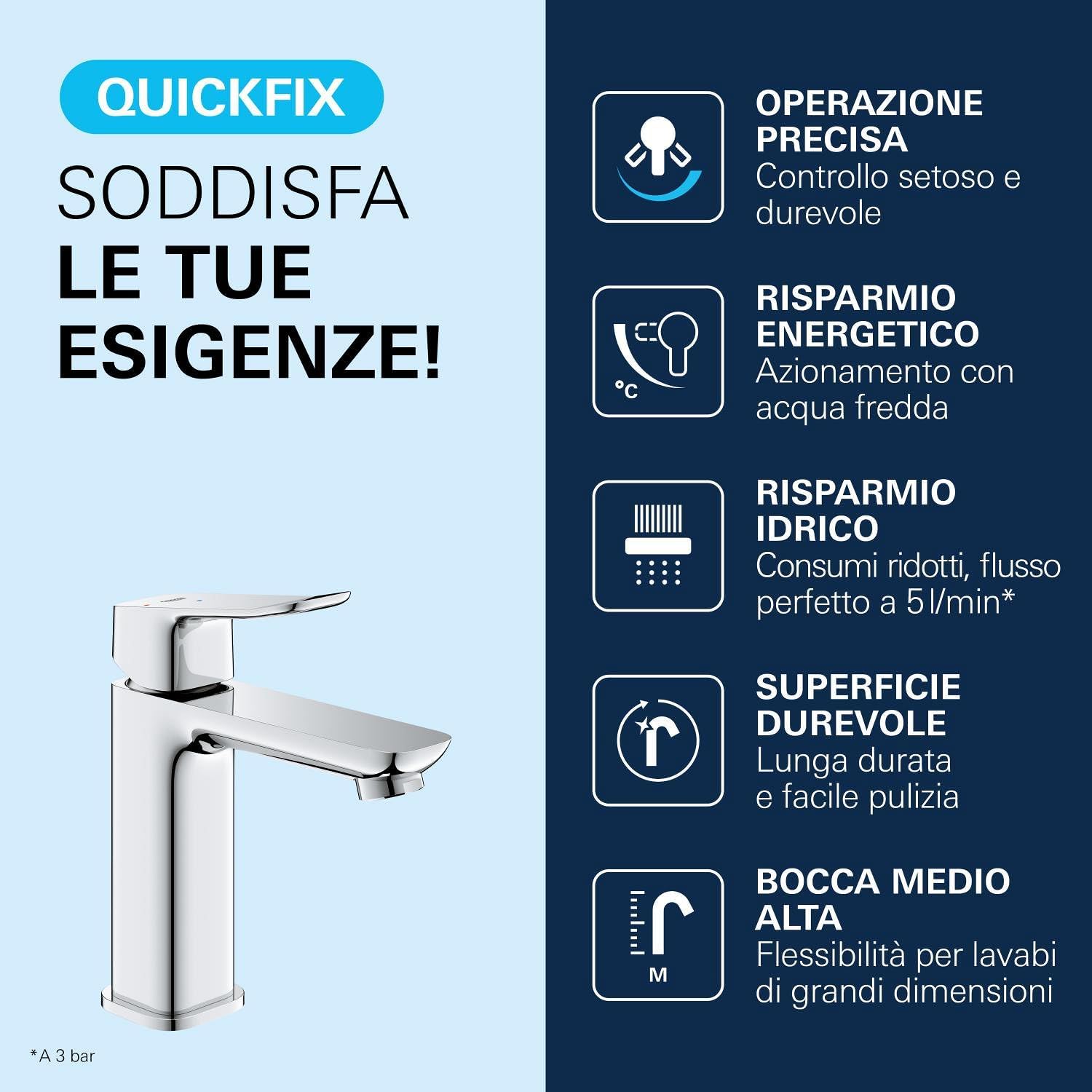 Thumbnail 2 de GROHE Dice: Miscelatore per lavabo con piletta push-open, 172 mm, risparmio idrico e installazione facile
