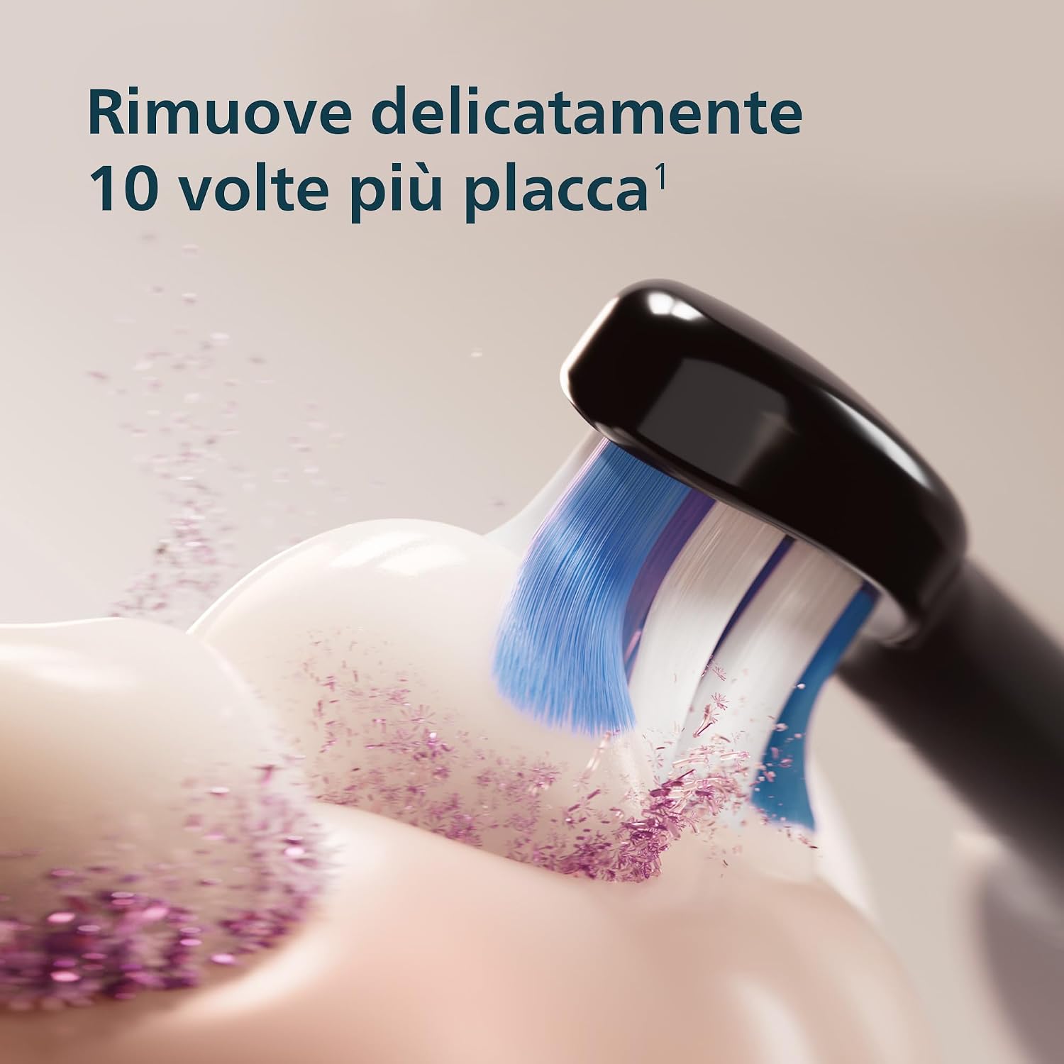 Detalle de Spazzolino Philips Sonicare Serie 6100 HX7401/12: pulizia delicata con sensore di pressione e 6 modalità