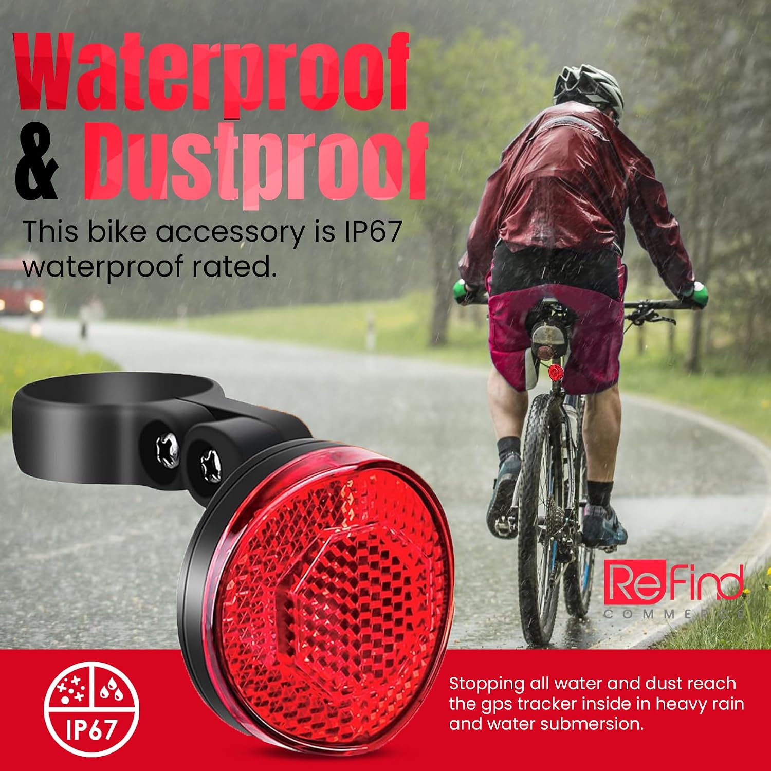 Detalle de Airtag bike reflector tracker IP67