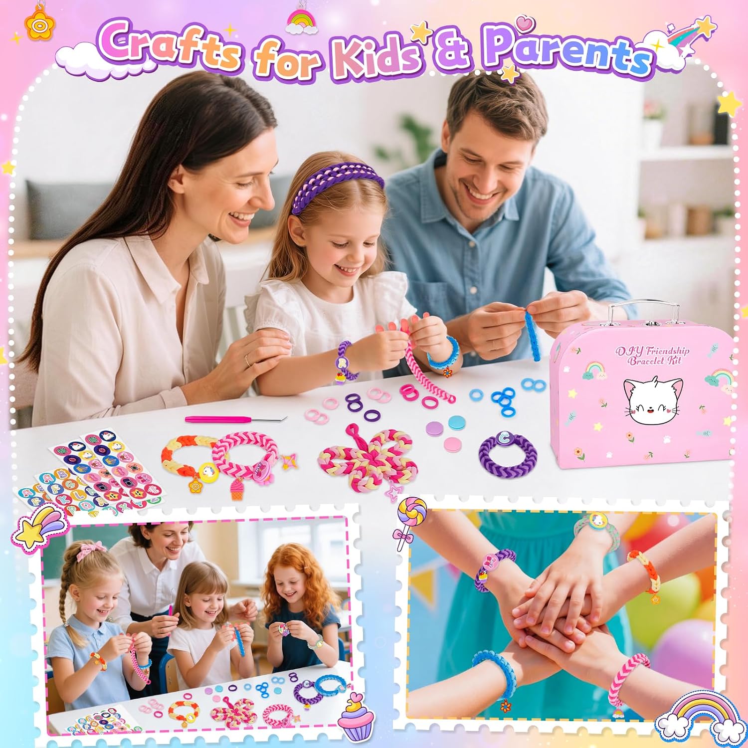 Detalle de Arts and Crafts for Kids: Friendship Bracelet Making Kit for 5–12 Year Old Girls