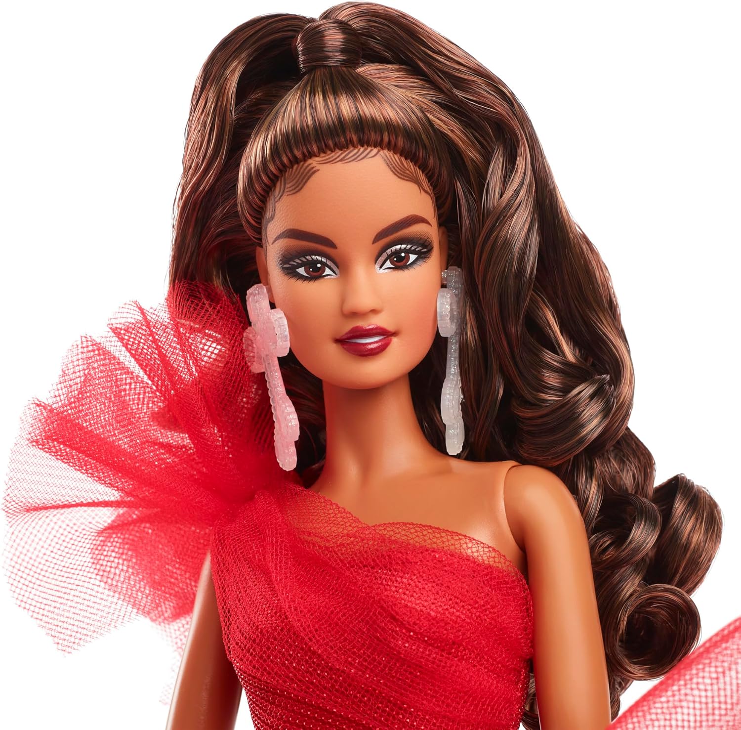 Detalle 2 de Barbie Signature HRM67 – Abito quadri con fiocco rosso e confezione da esposizione