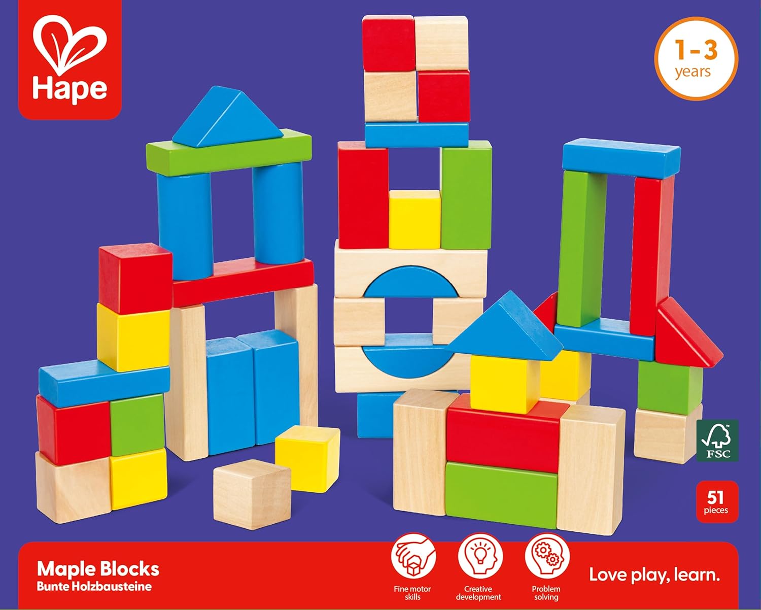 Thumbnail 4 de Hape blocchi in legno 50 pezzi