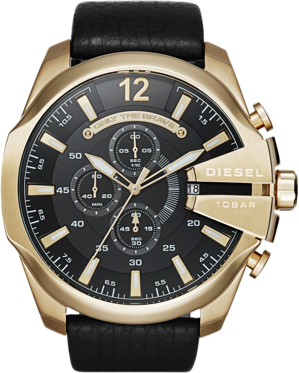 Thumbnail 6 de Diesel Mega Chief Series Herrenuhr – Chronograph, Edelstahlgehäuse, blaues Zifferblatt, Lederarmband