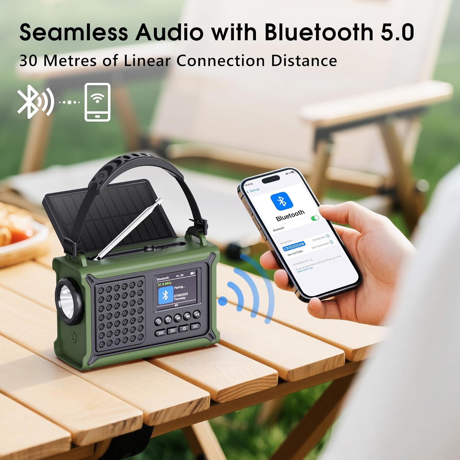 Thumbnail 6 de Radio Portable DAB+/DAB+ & FM avec Bluetooth 5.0, écran couleur 2,4", 12000 mAh et lampe torche – multi-usage et autonomie en mobilité