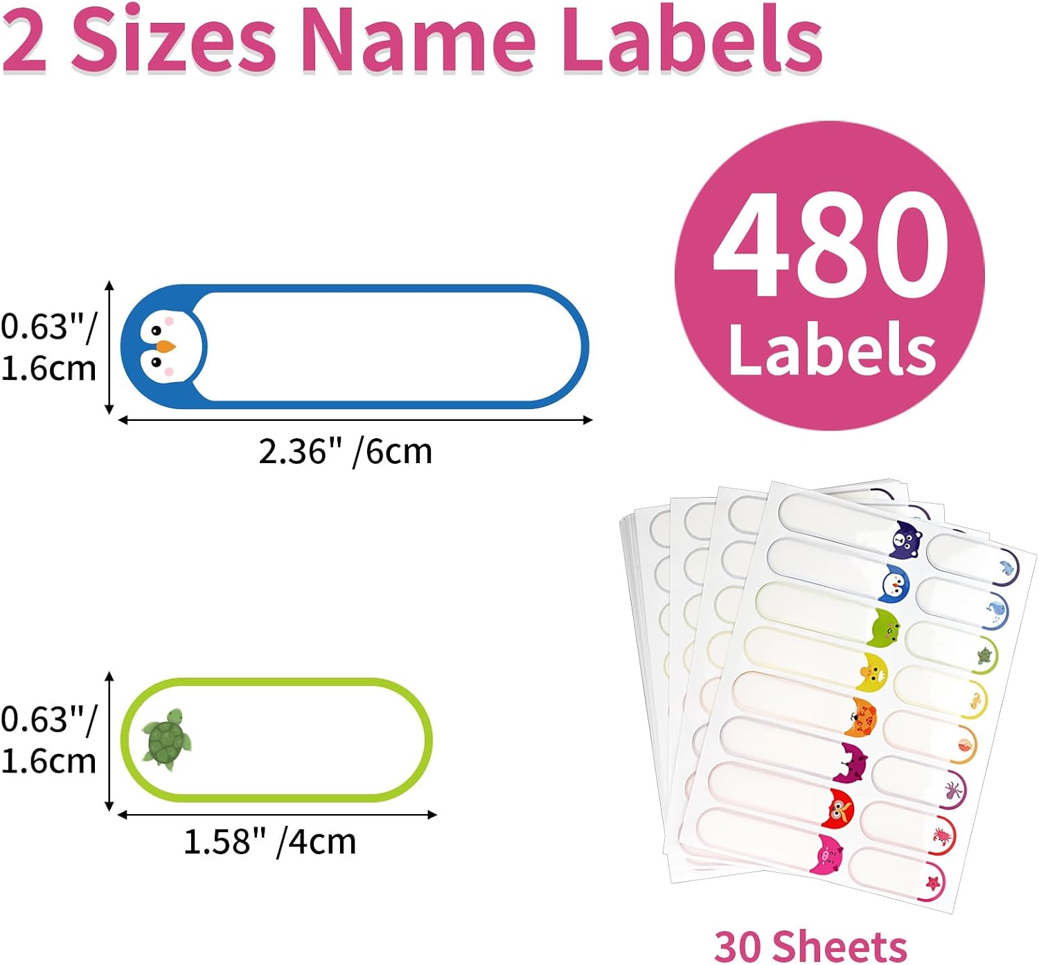 Thumbnail 1 de Waterproof Name Labels 480-Piece Set
