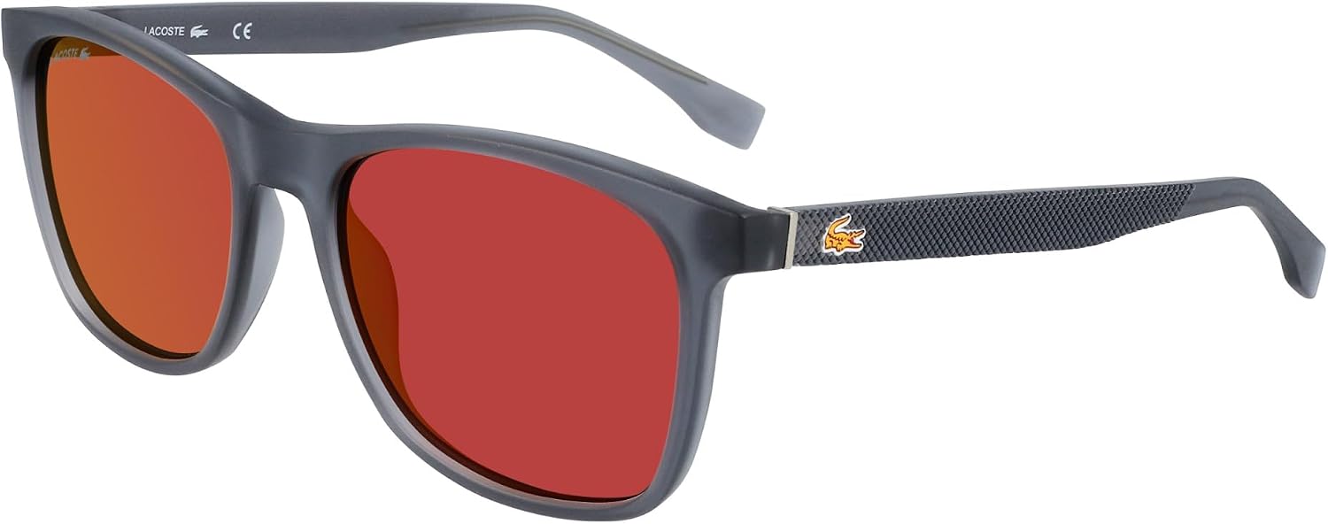 Detalle 2 de Lacoste Lunettes de Soleil L860SE 035 Grey Matte (rectangulaires) pour homme