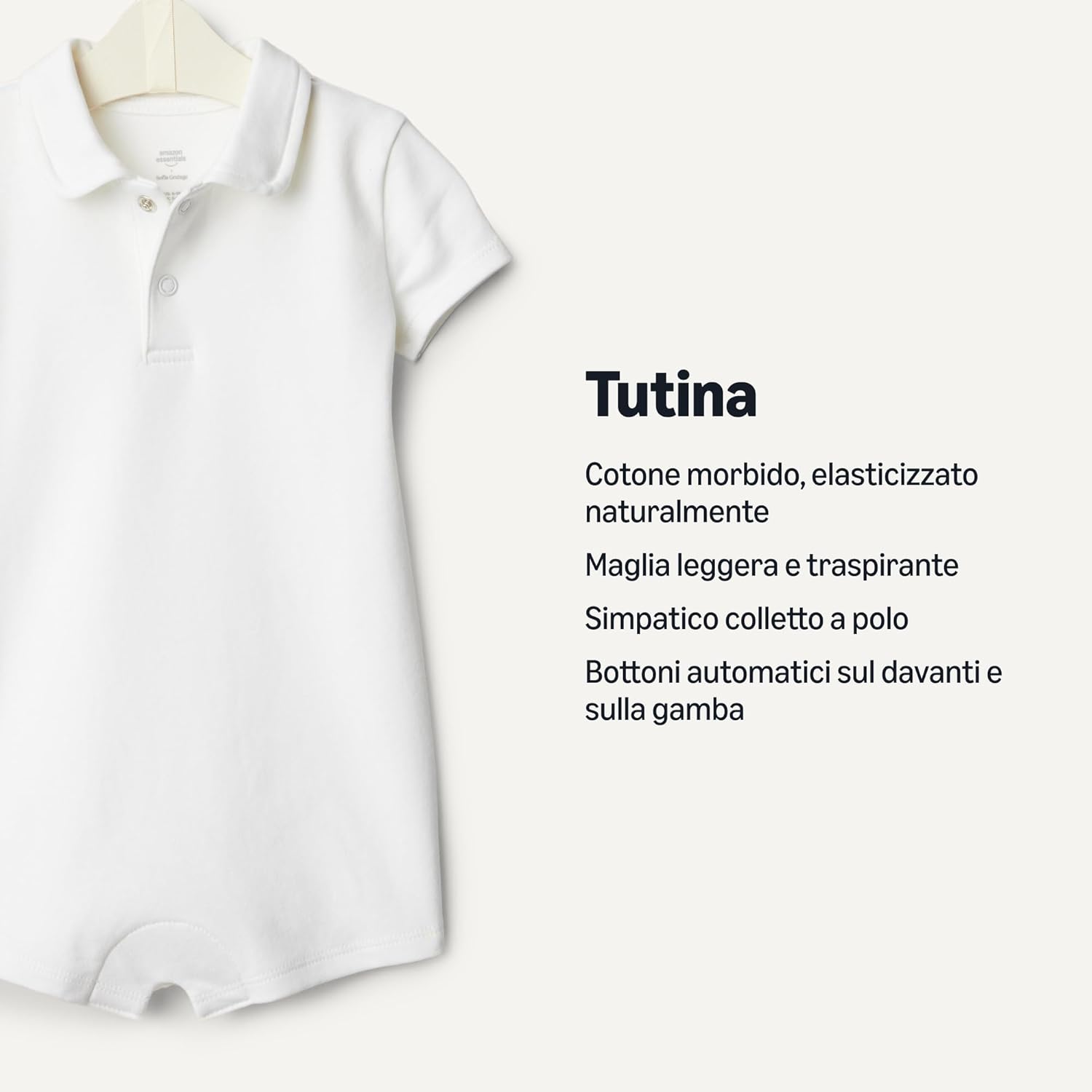 Thumbnail 2 de Amazon Essentials x Sofia Grainge Tutina Polo in Cotone a Maniche Corte, Taglio Bimbo 0-24, Pacco da 2