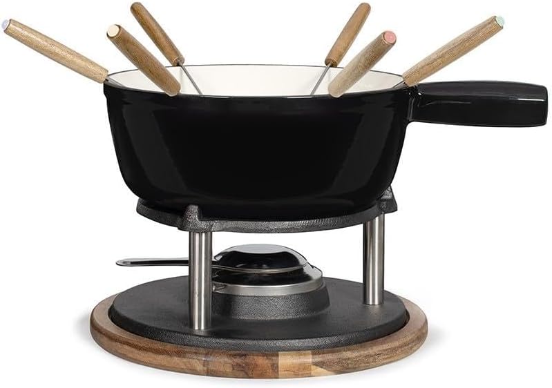 Detalle de LIVOO MEN426N – zestaw do fondue z emaliowanego żeliwa, 2,6 l, 6 widelców