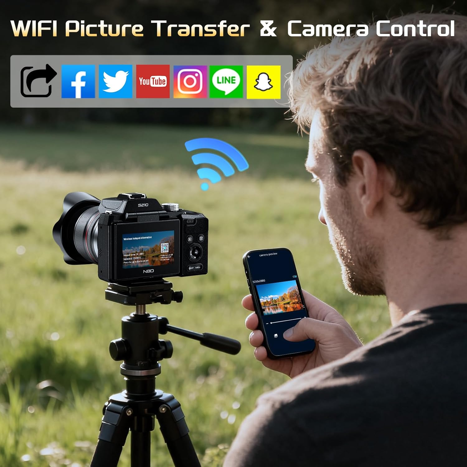 Thumbnail 6 de NBD 8K Digital Camera — 64MP UHD, 16x Optical Zoom, 180° Screen, Wi‑Fi & Dual Batteries