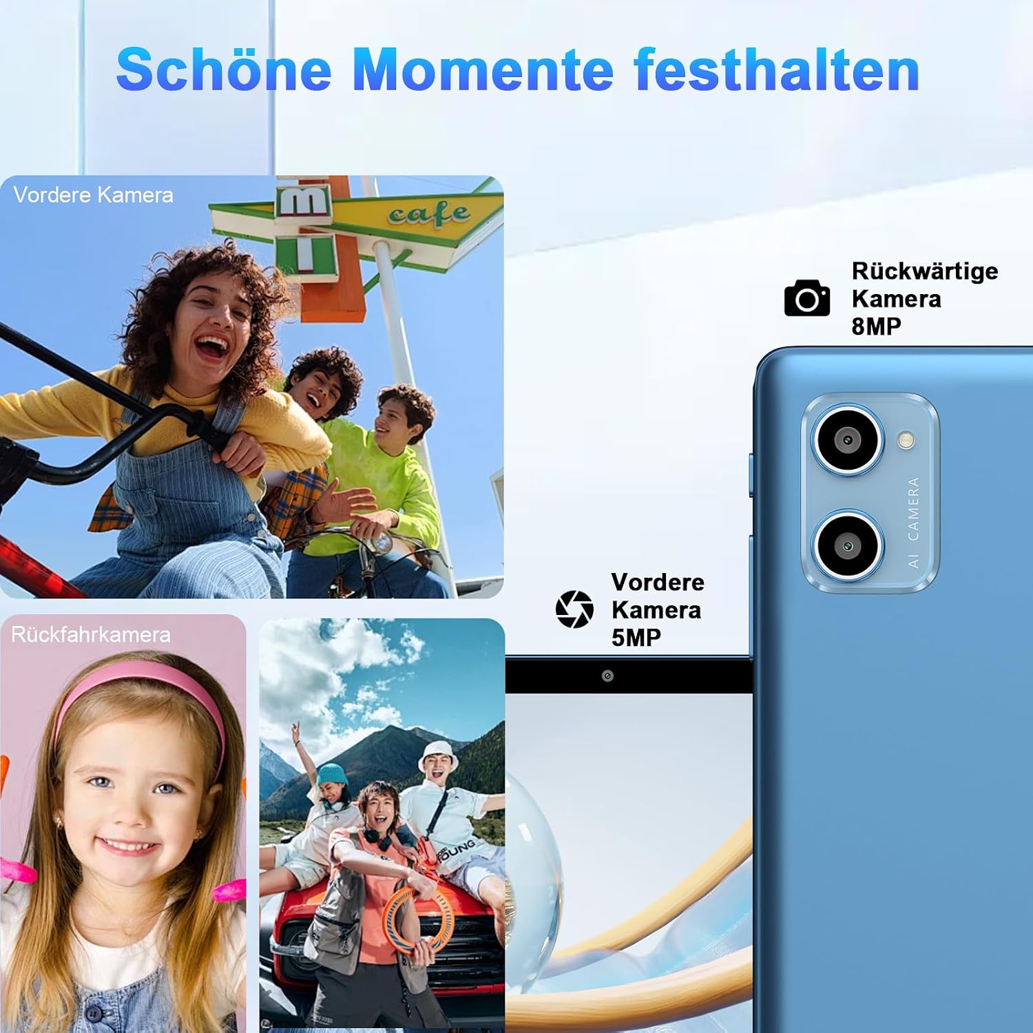 Detalle de SUAAT Tablet 10,1 Zoll – 20 GB RAM, 128 GB ROM, 2 TB Erweiterung, inkl. Hülle, Tastatur & Maus (Blau)