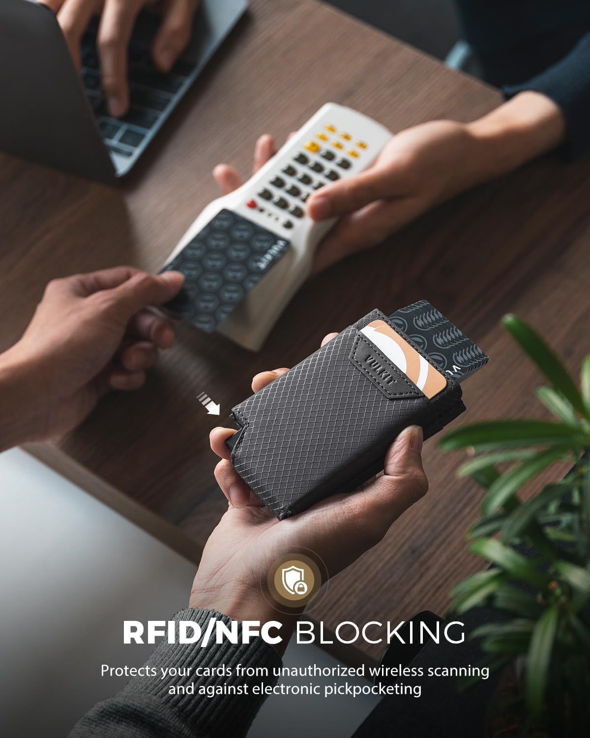 Detalle 1 de VULKIT bifold card wallet RFID 8 cards