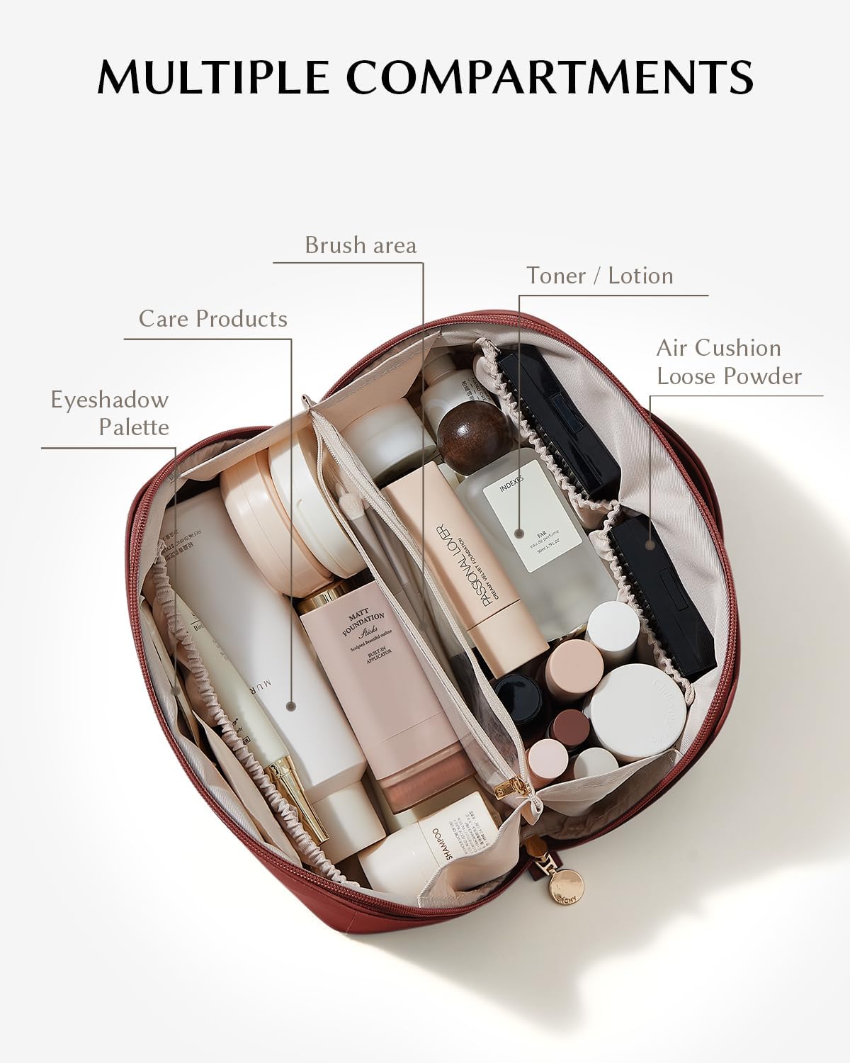 Thumbnail 1 de EACHY Travel Makeup Bag: Large Capacity Cosmetic Case for Women