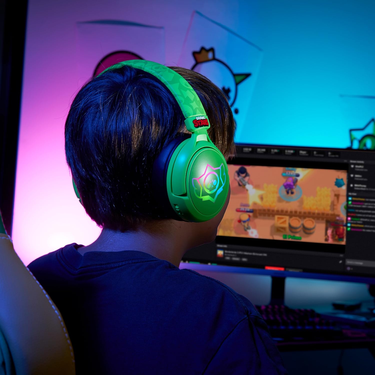 Detalle de Subsonic Chaise Gaming Brawl Stars pour enfant et ado Leon — fauteuil de bureau ergonomique à mousse haute densité