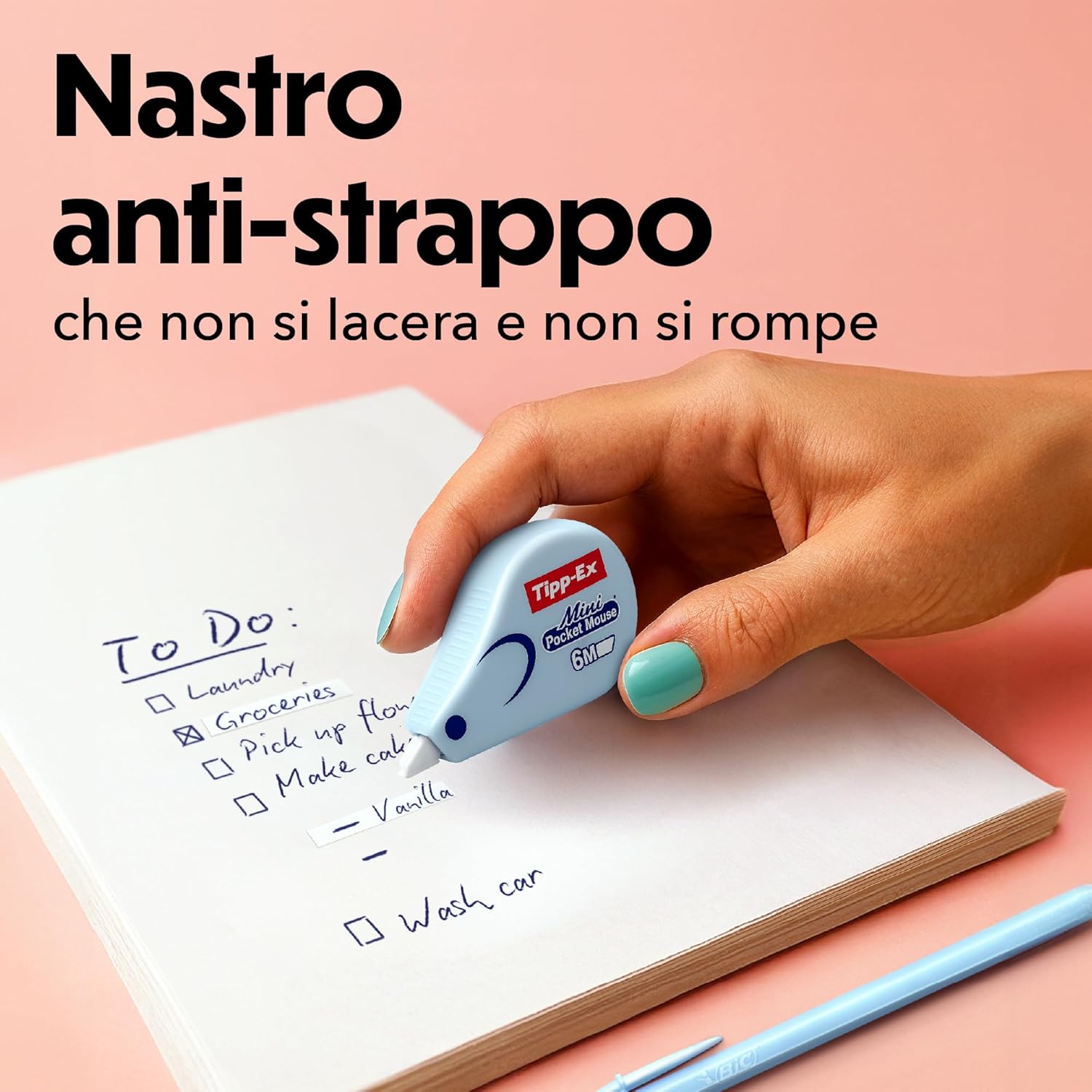 Detalle de Tipp-Ex Mini Pocket Mouse Pastel: confezione da 6 nastro correttore 6 m x 5 mm