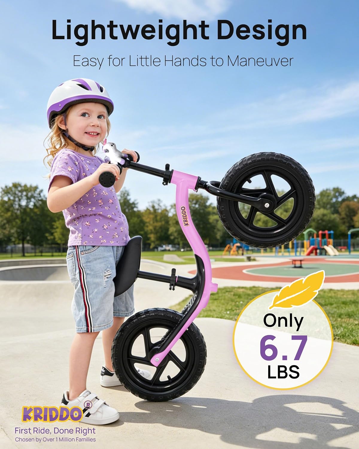 Thumbnail 3 de KRIDDO Toddler Balance Bike (24 Months to 5 Years) with Limited Steering and Training Footrest