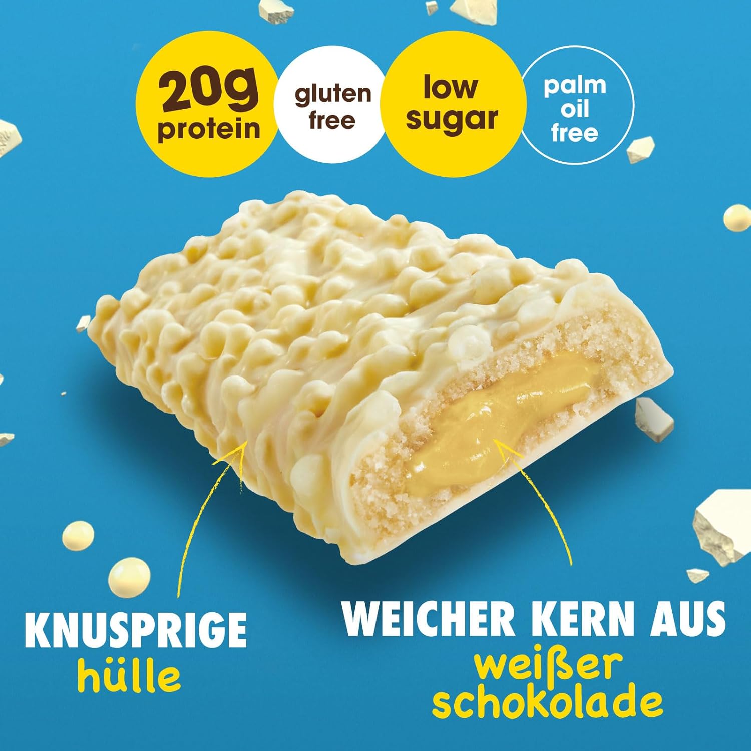 Thumbnail 2 de Enervit The Protein Deal Double White – Proteinriegel, weißer Schokoladengeschmack, 20 g Protein, 12 × 55 g