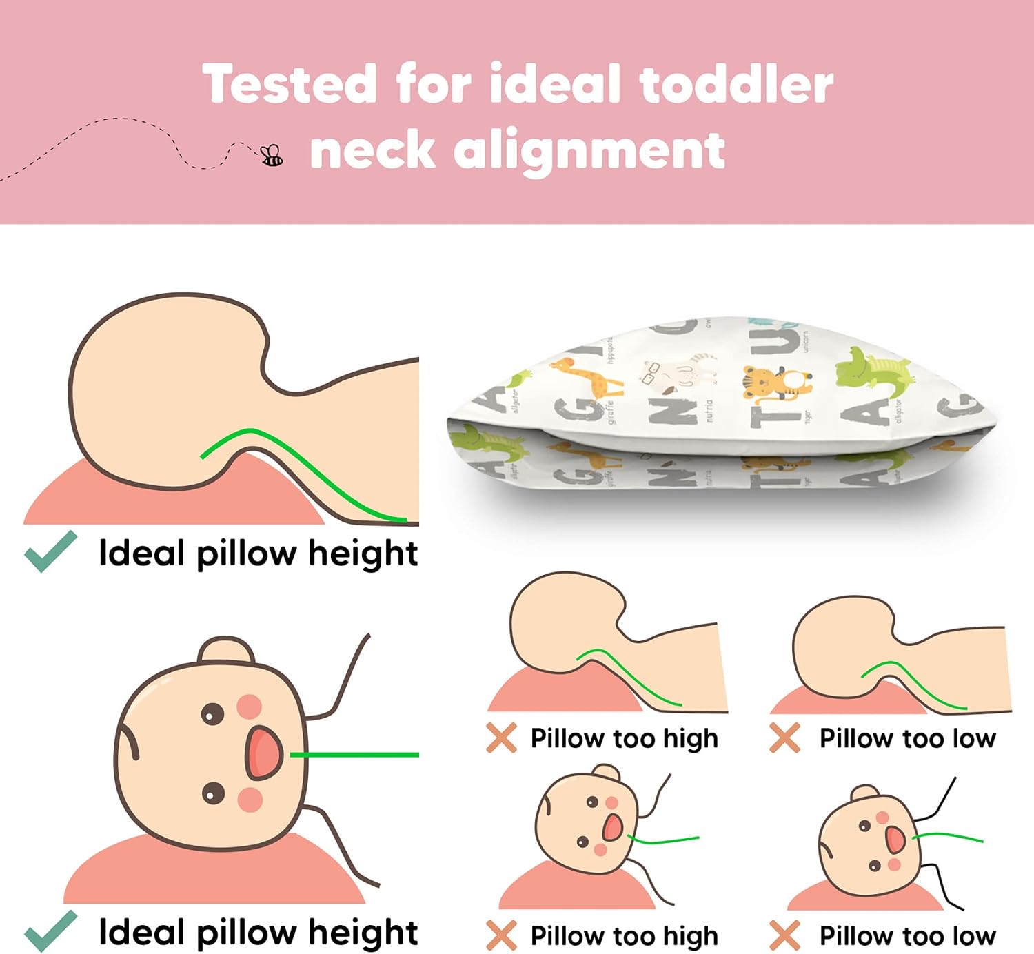 Thumbnail 6 de KeaBabies Toddler Pillow with Pillowcase (13x18) for Ages 2–5, Organic Cotton Travel Bed Pillow
