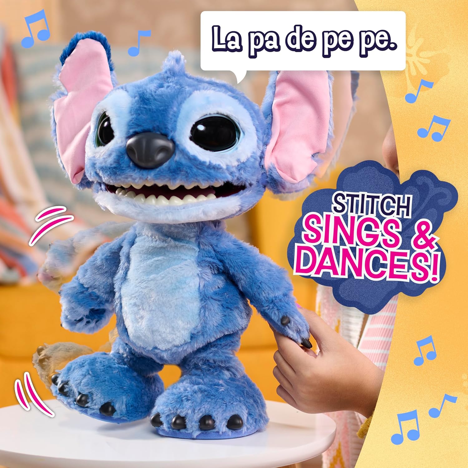 Thumbnail 5 de Peluche interactive Stitch de Disney – 43 cm, plus de 100 sons et réactions – Just Play
