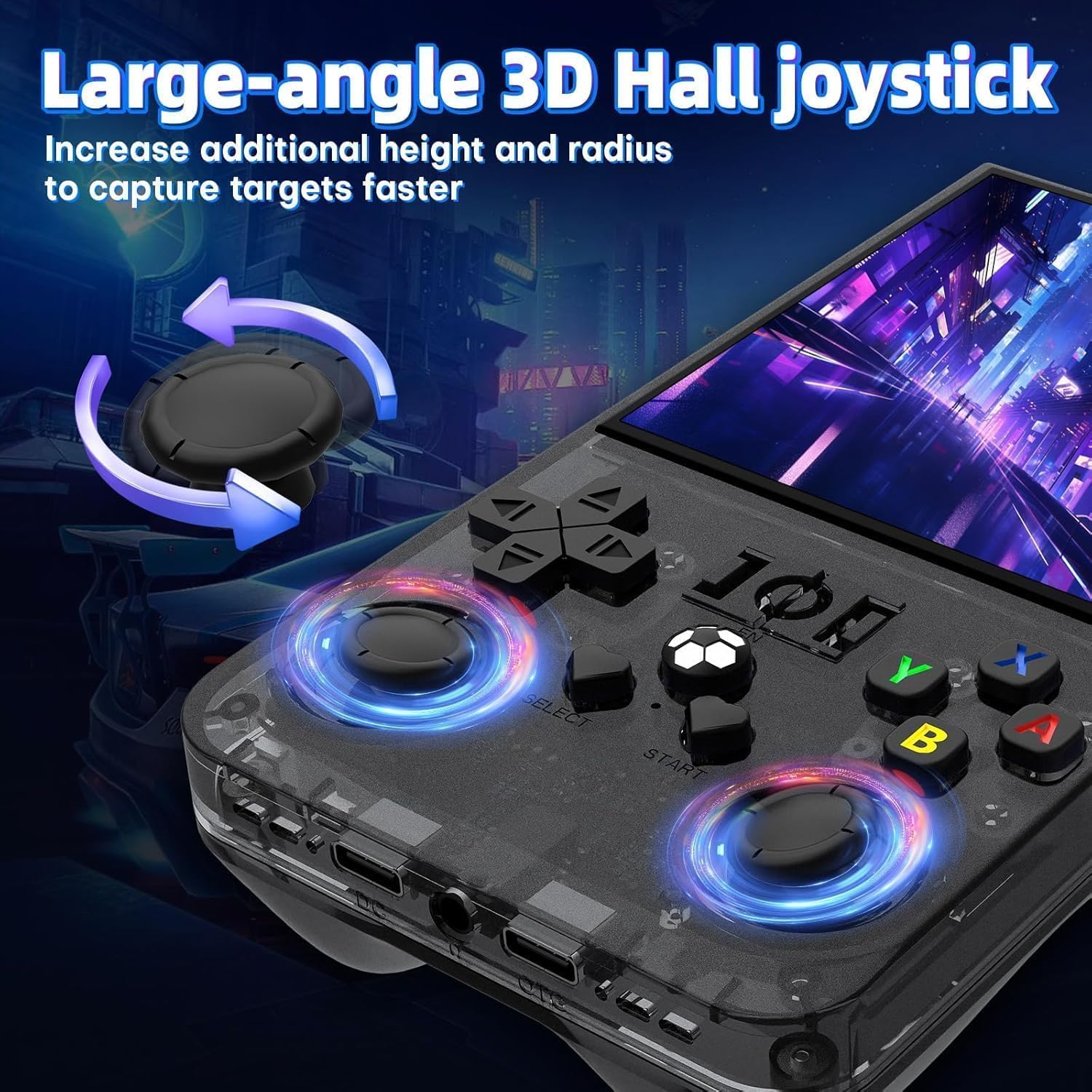 Thumbnail 3 de R36MAX Retro Handheld Game Console (R36 Max) with 4.0-Inch IPS Screen, 64GB Storage, 4000mAh Battery, Ink Black