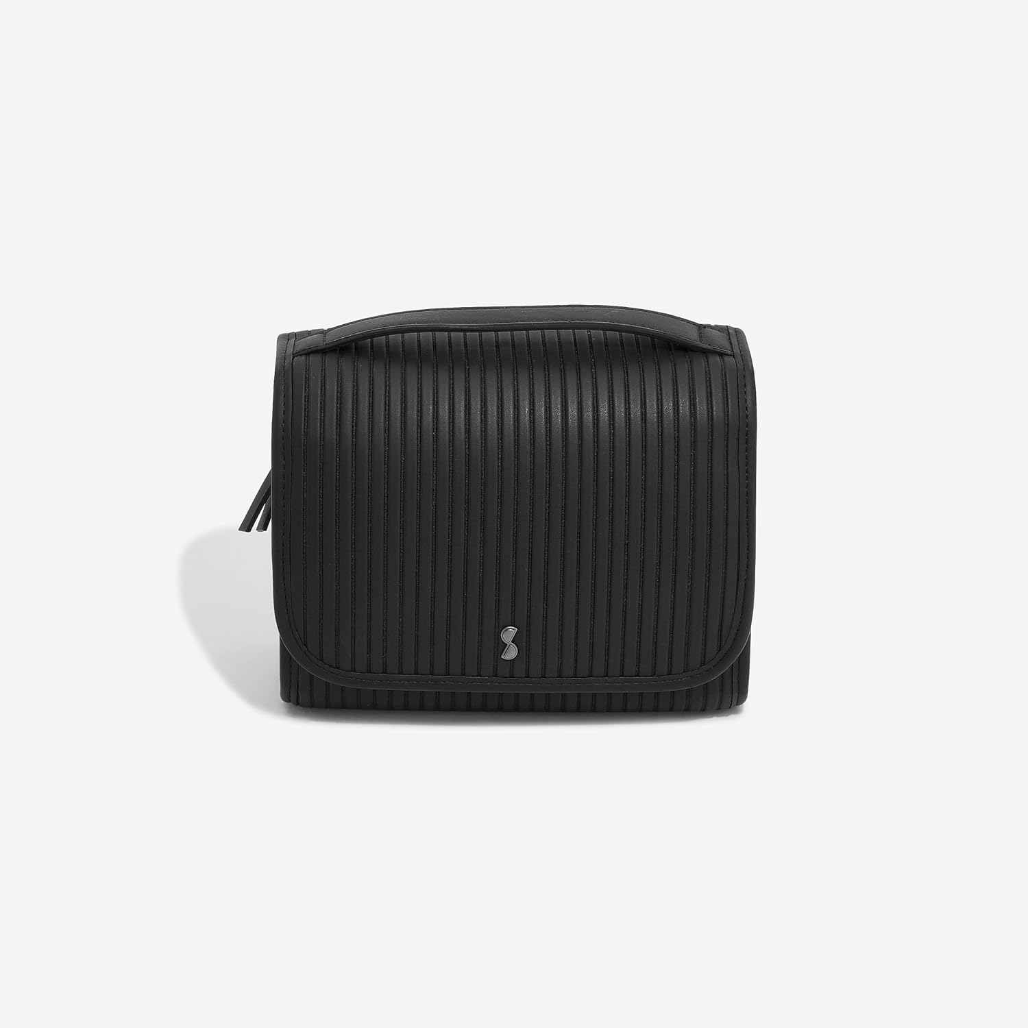 Thumbnail 3 de Stackers Fluted Black Small Hanging Washbag with hook and zipped compartments